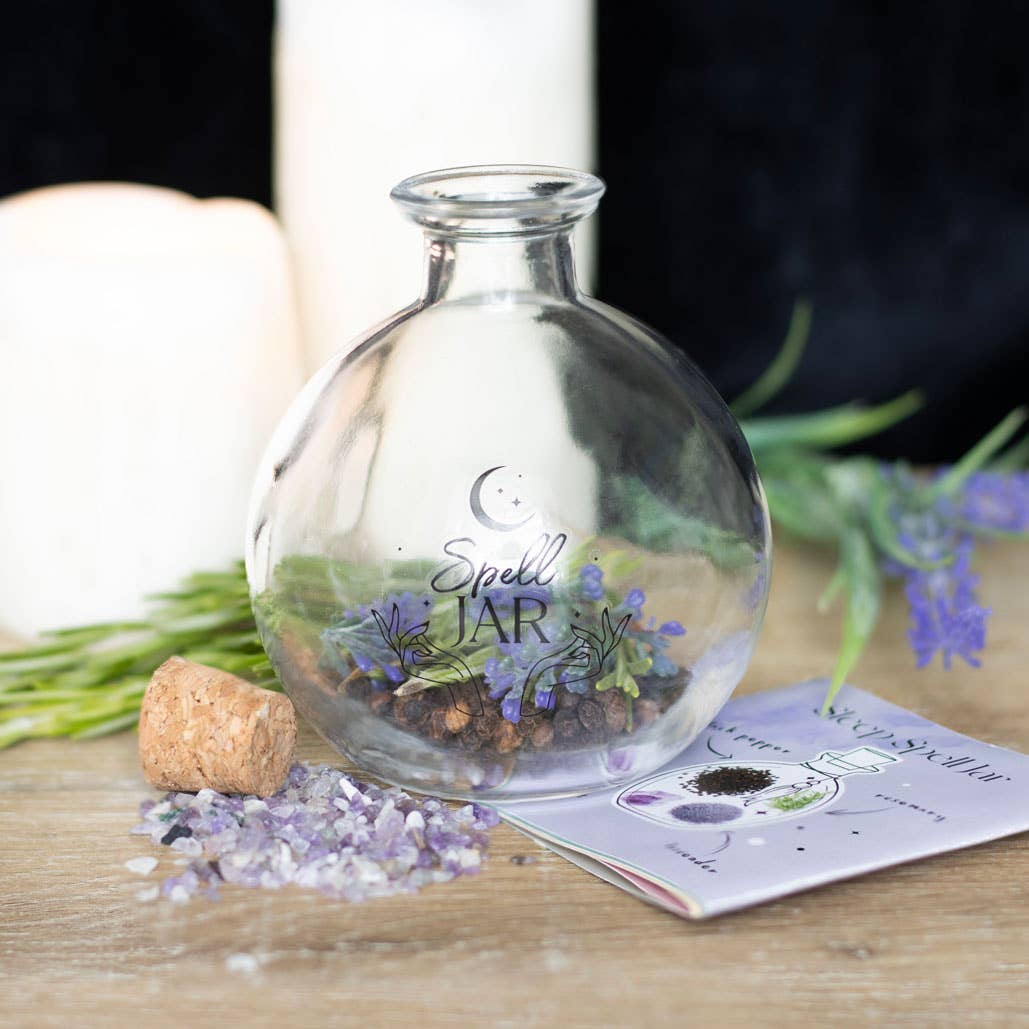 10cm Glass Magic Spell Jar with Recipe Booklet