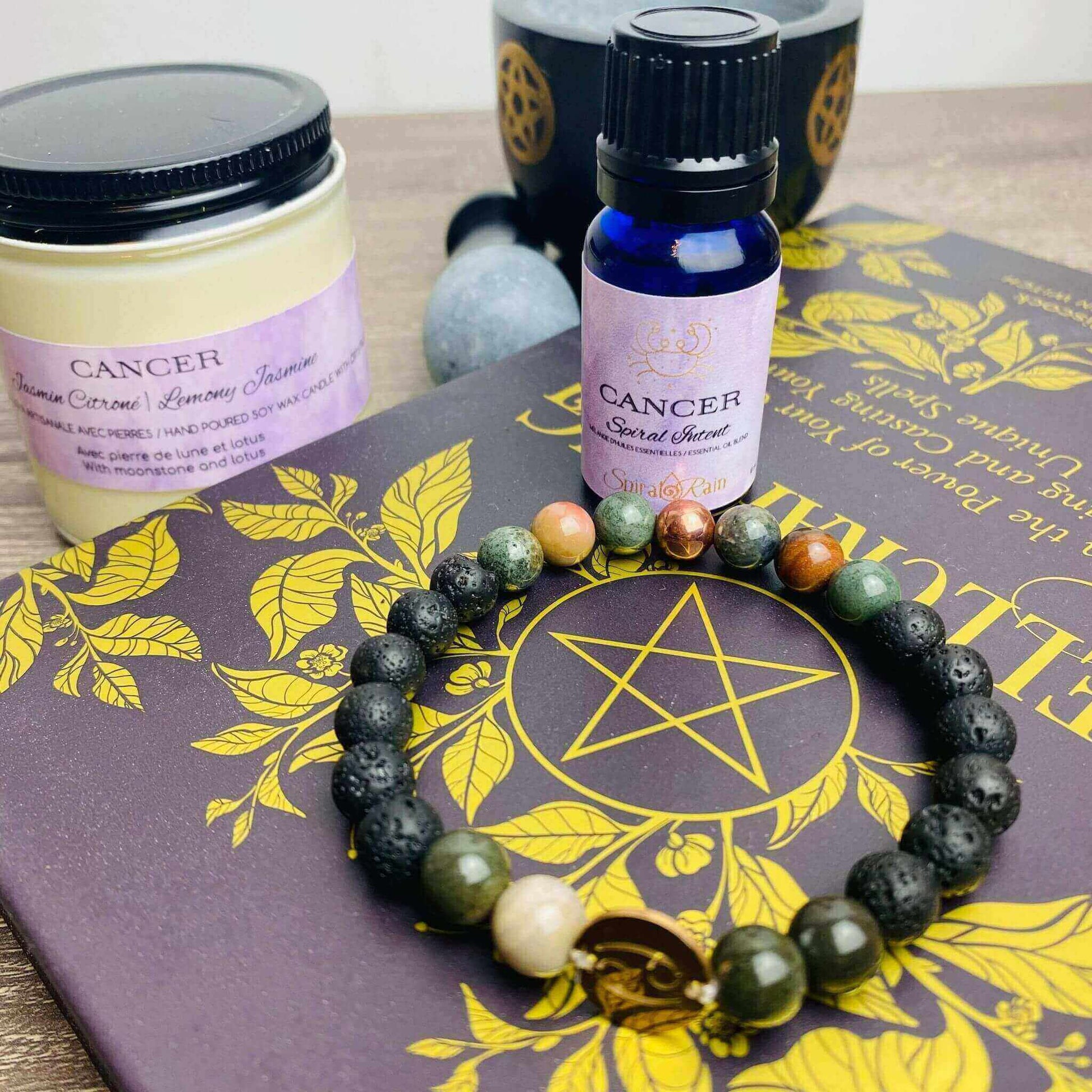 Cancer (Jun 21 - Jul 22) bracelet and bracelet & oil set at $20 only from Spiral Rain