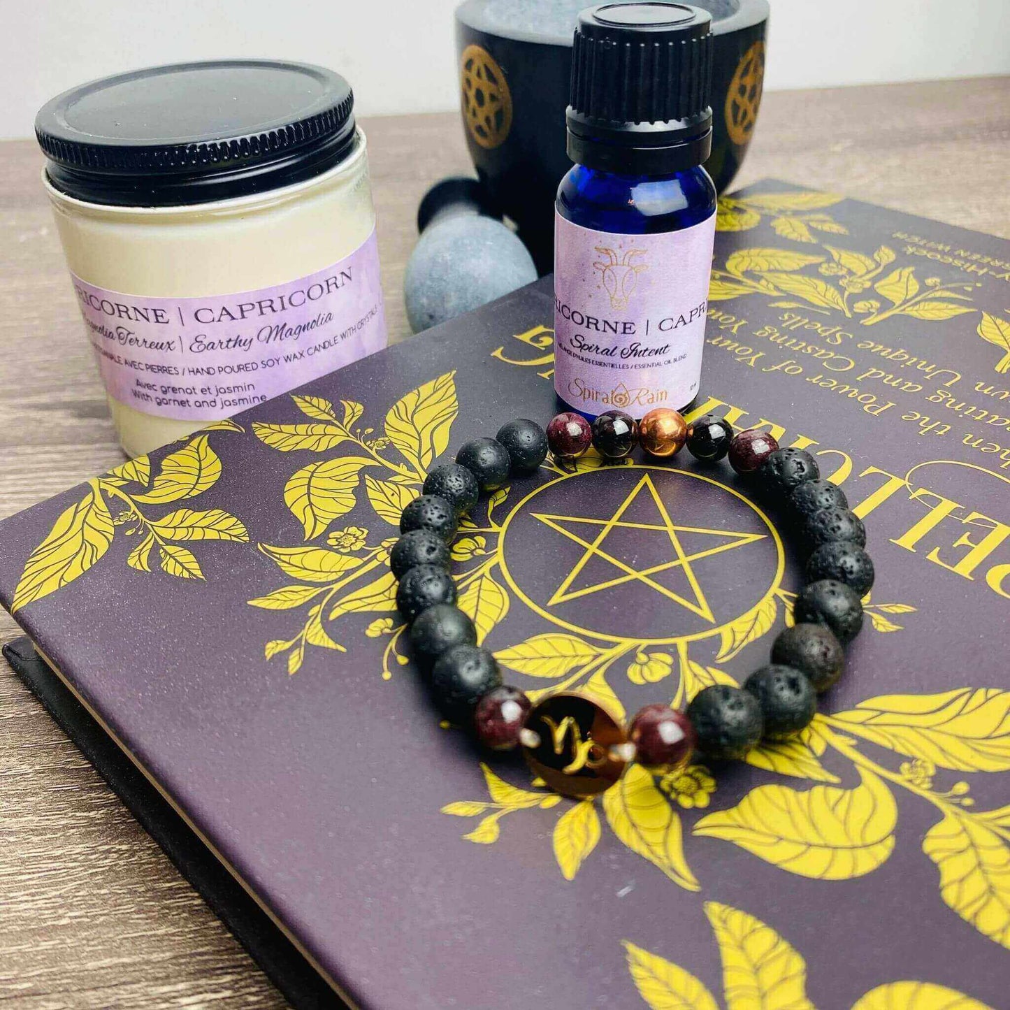 Capricorn (Dec 22 - Jan 19) bracelet and bracelet & oil set at $20 only from Spiral Rain