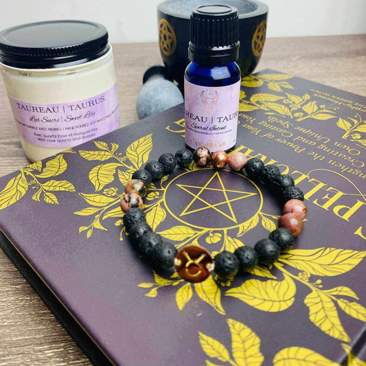Taurus (Apr 20 - May 20) bracelet and bracelet & oil set at $20 only from Spiral Rain
