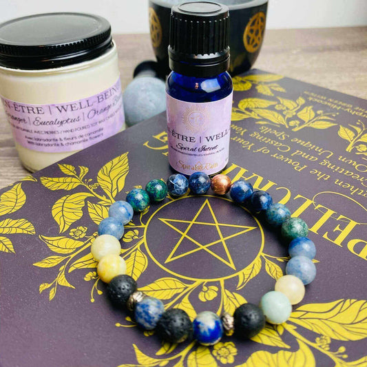 Well-Being bracelet and bracelet & oil set at $20 only from Spiral Rain