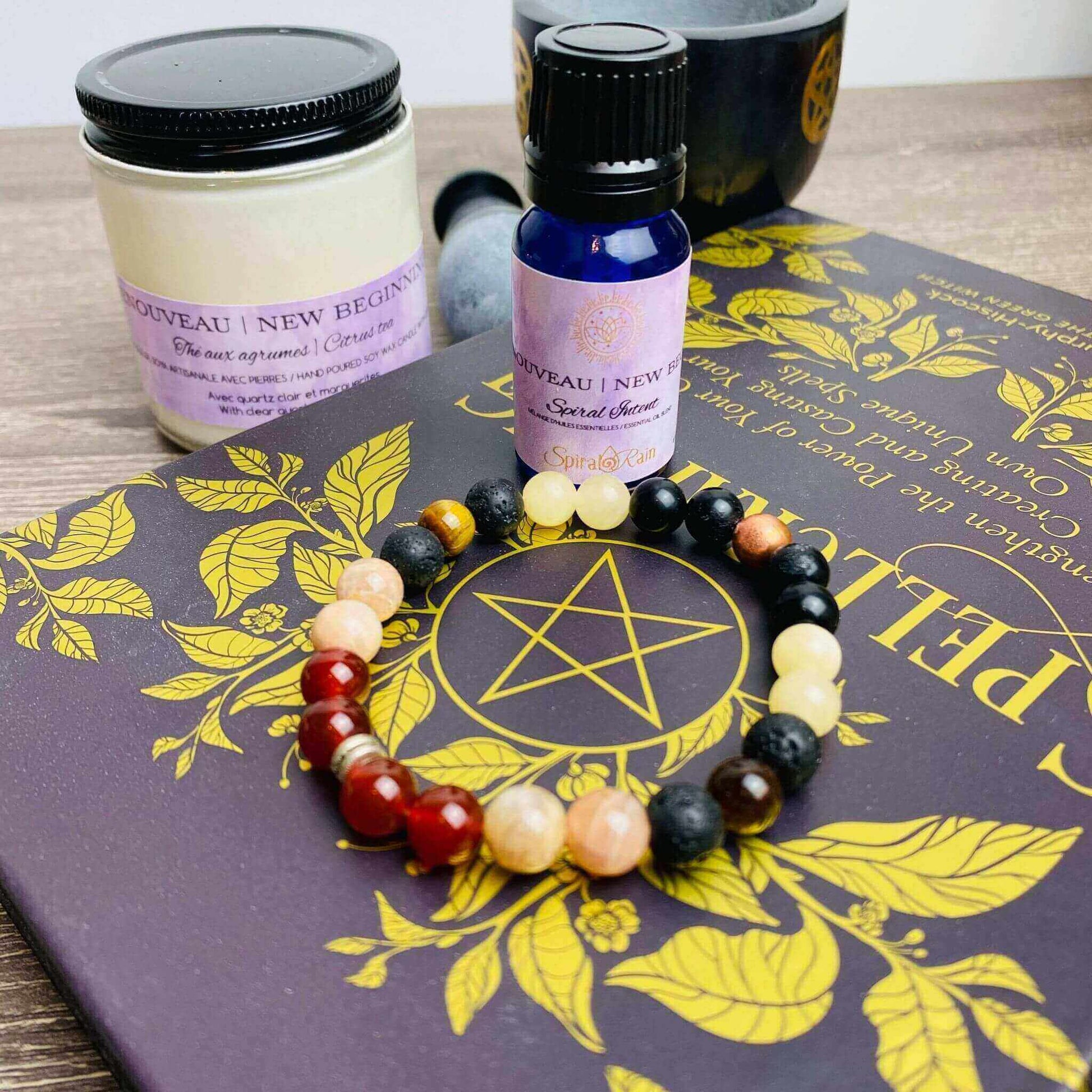 New Beginnings bracelet and bracelet & oil set at $20 only from Spiral Rain