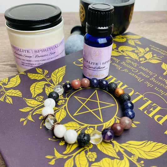Spirituality bracelet and bracelet & oil set at $20 only from Spiral Rain