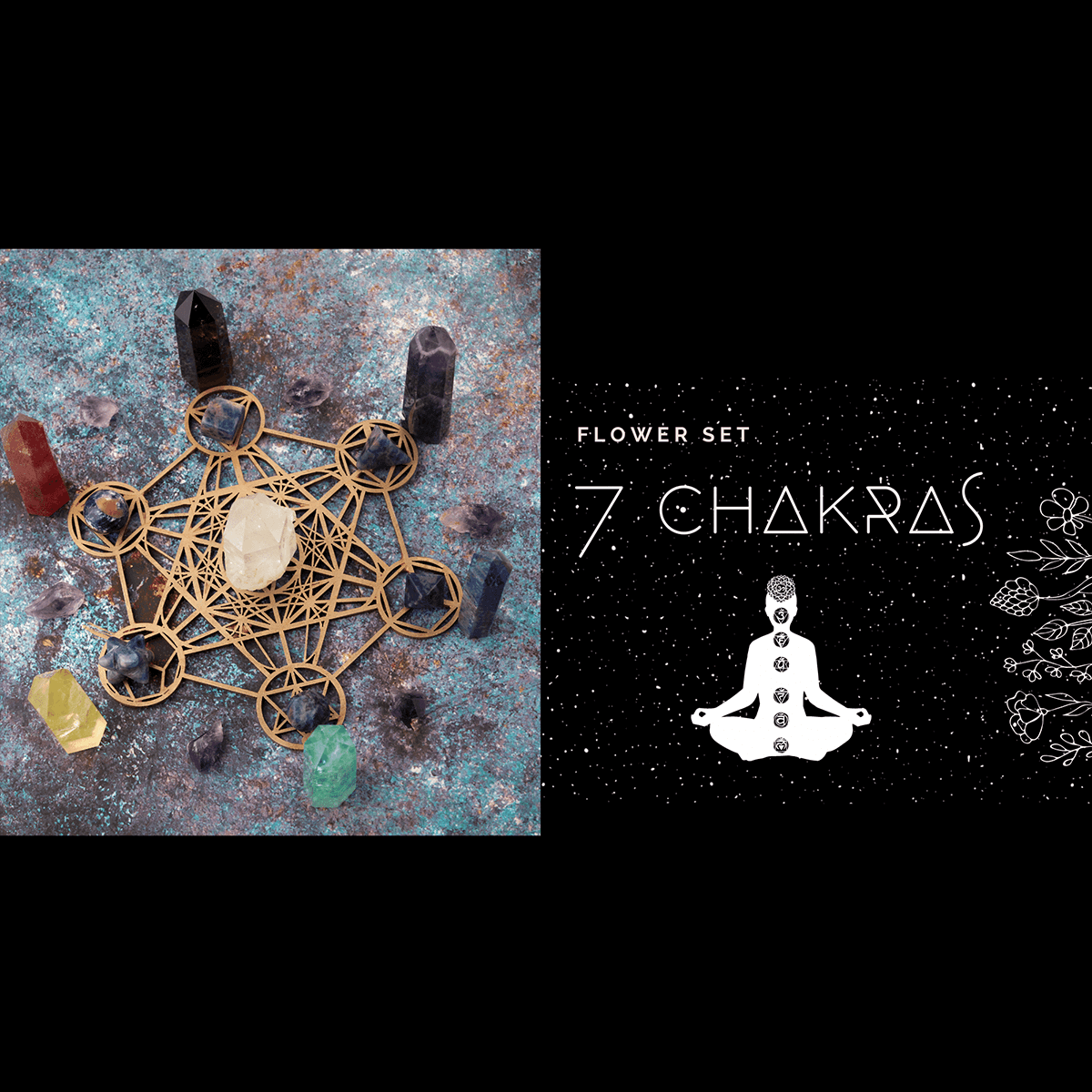 7 Chakras Flower Set at $28 only from Spiral Rain