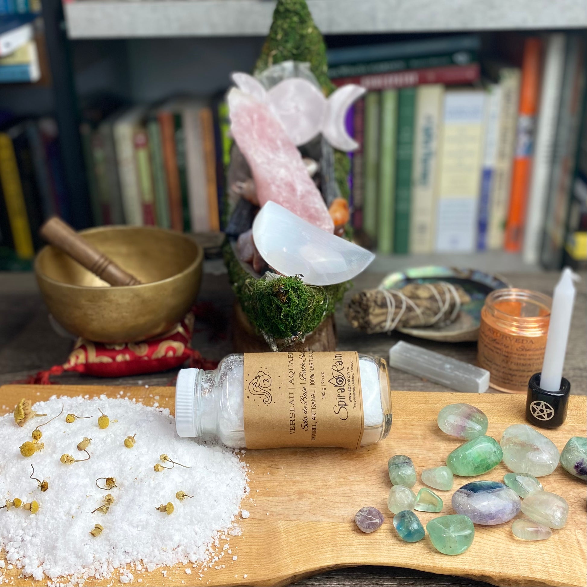 Aquarius (Jan 20 - Feb 18) bath salts at $20 only from Spiral Rain