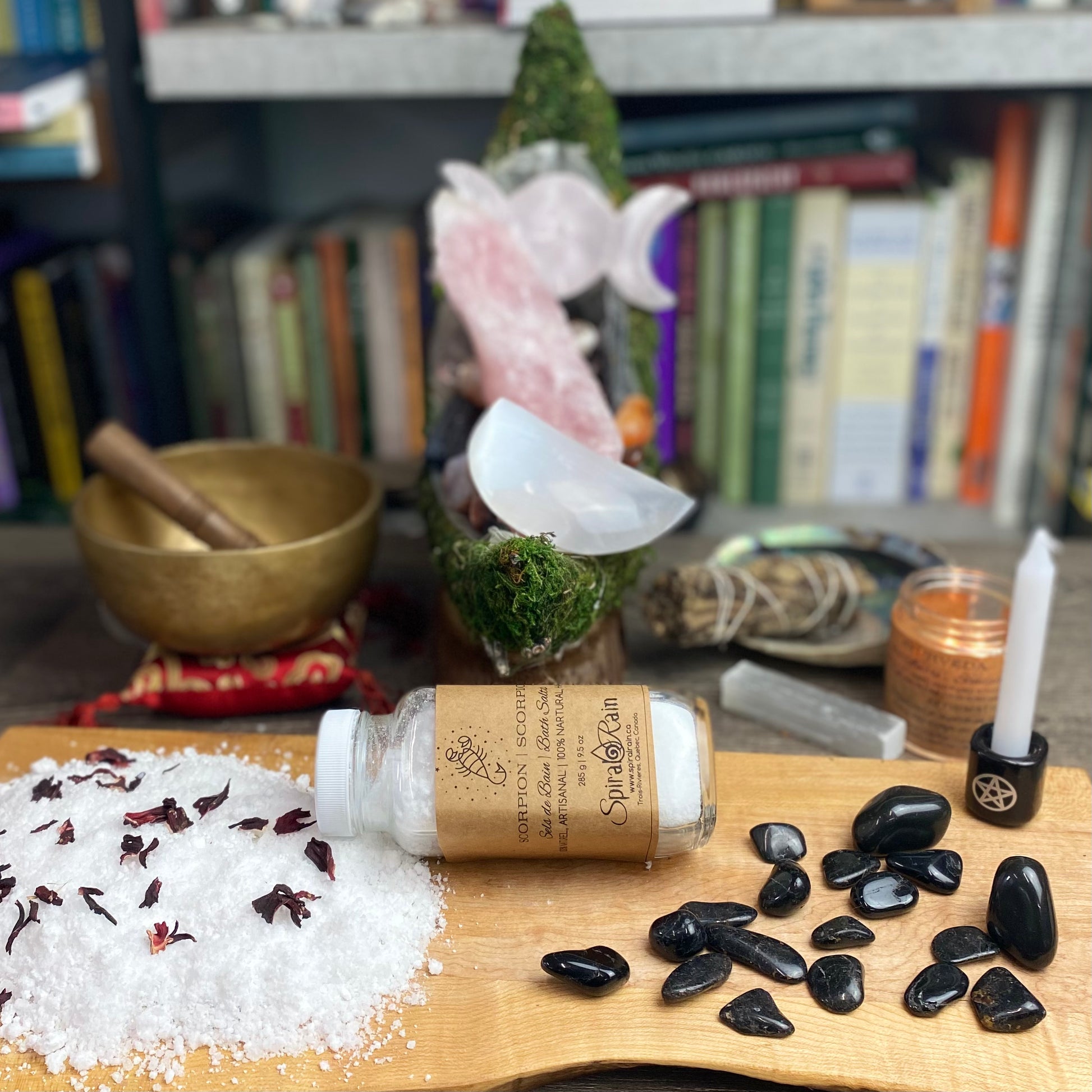 Scorpio (Oct 23 - Nov 21) bath salts at $20 only from Spiral Rain