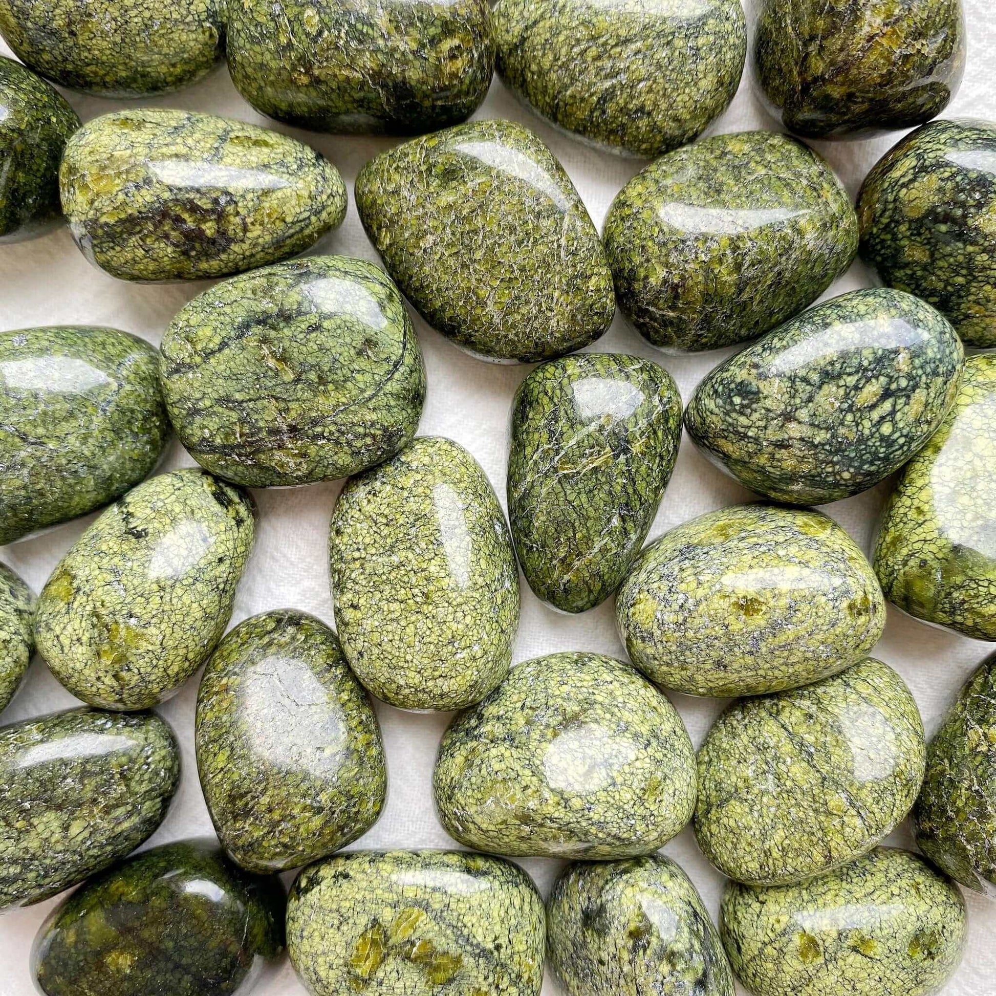 Jasper Green Snakeskin Tumbled at $4 only from Spiral Rain