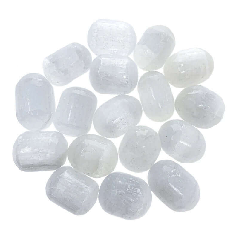 Satin Spar Selenite Tumbled at $3 only from Spiral Rain